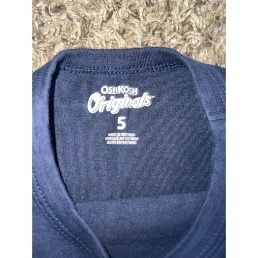 Oshkosh Boys Navy Blue Santa‎ Motorcycle long sleeve tee size 5